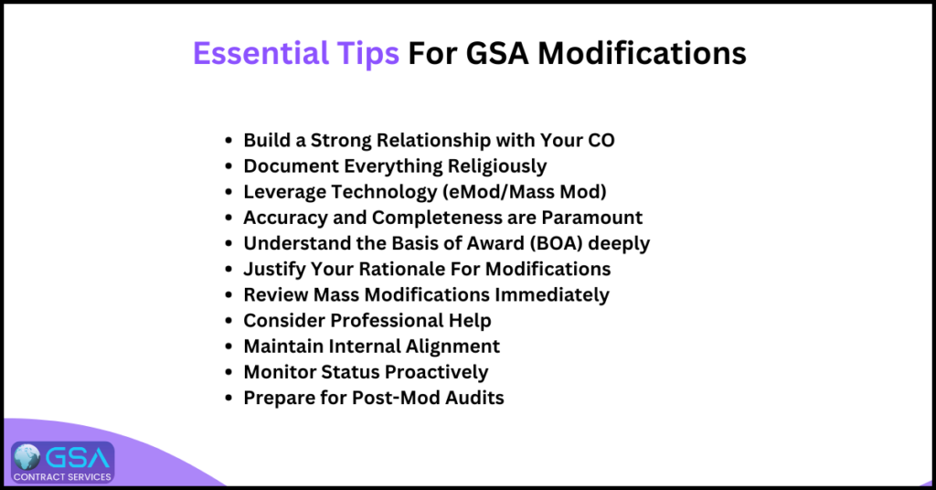 Tips For GSA Modifications