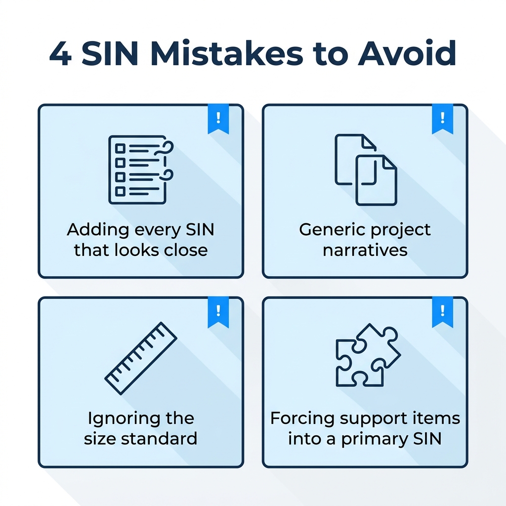 Four common mistakes contractors make when selecting GSA Schedule SINs